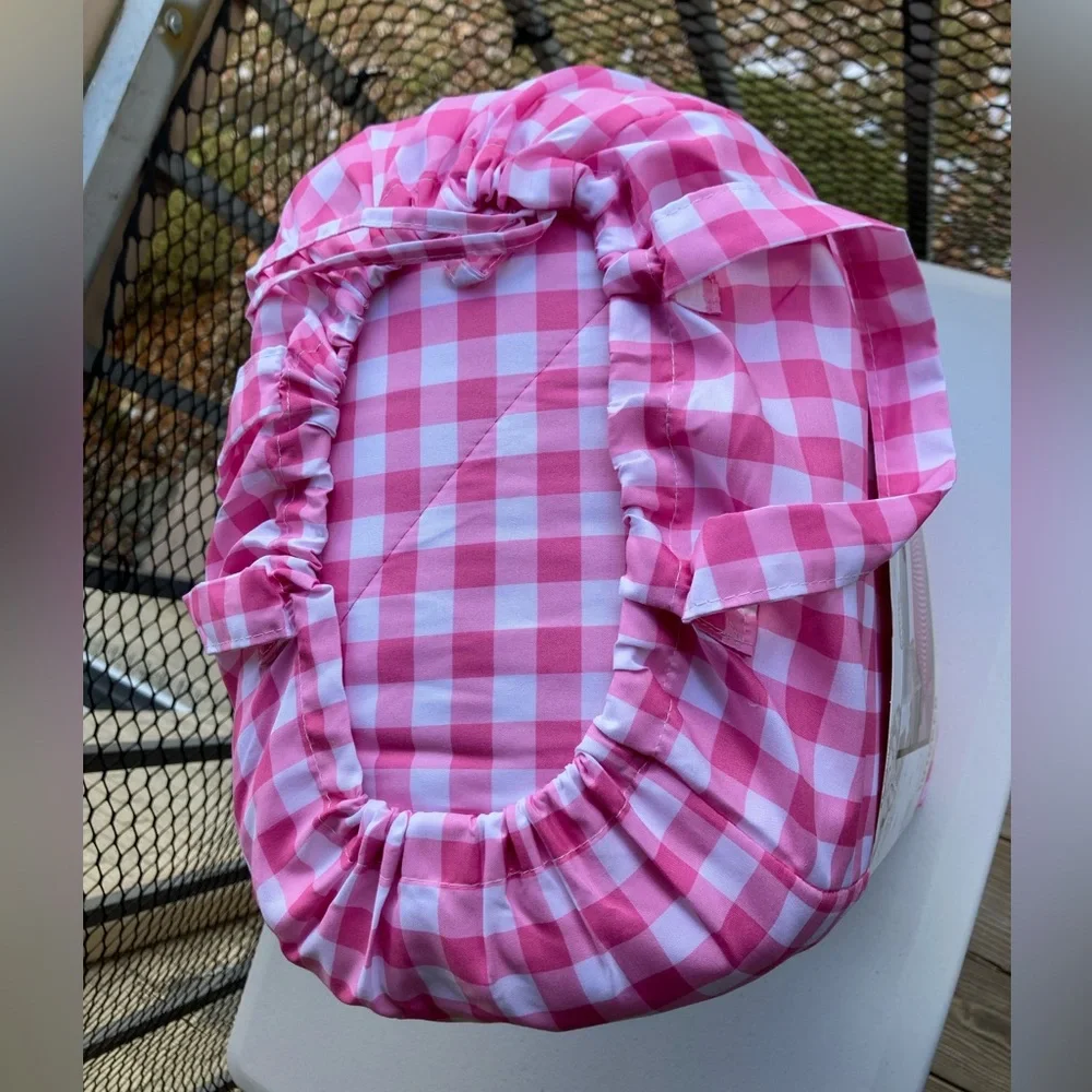 Wicked Katie Kime Twin Comforter Pink Gingham Ruffles High Heels Print NEW